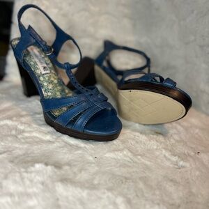 Elegant Blue Strappy Heels